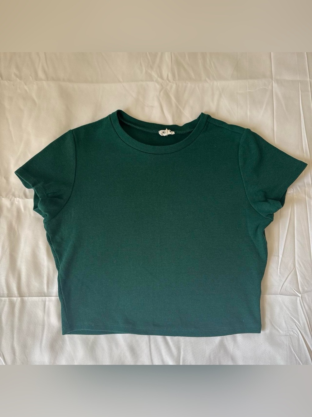 Garage Short Sleeve Ribbed Cropped Tee